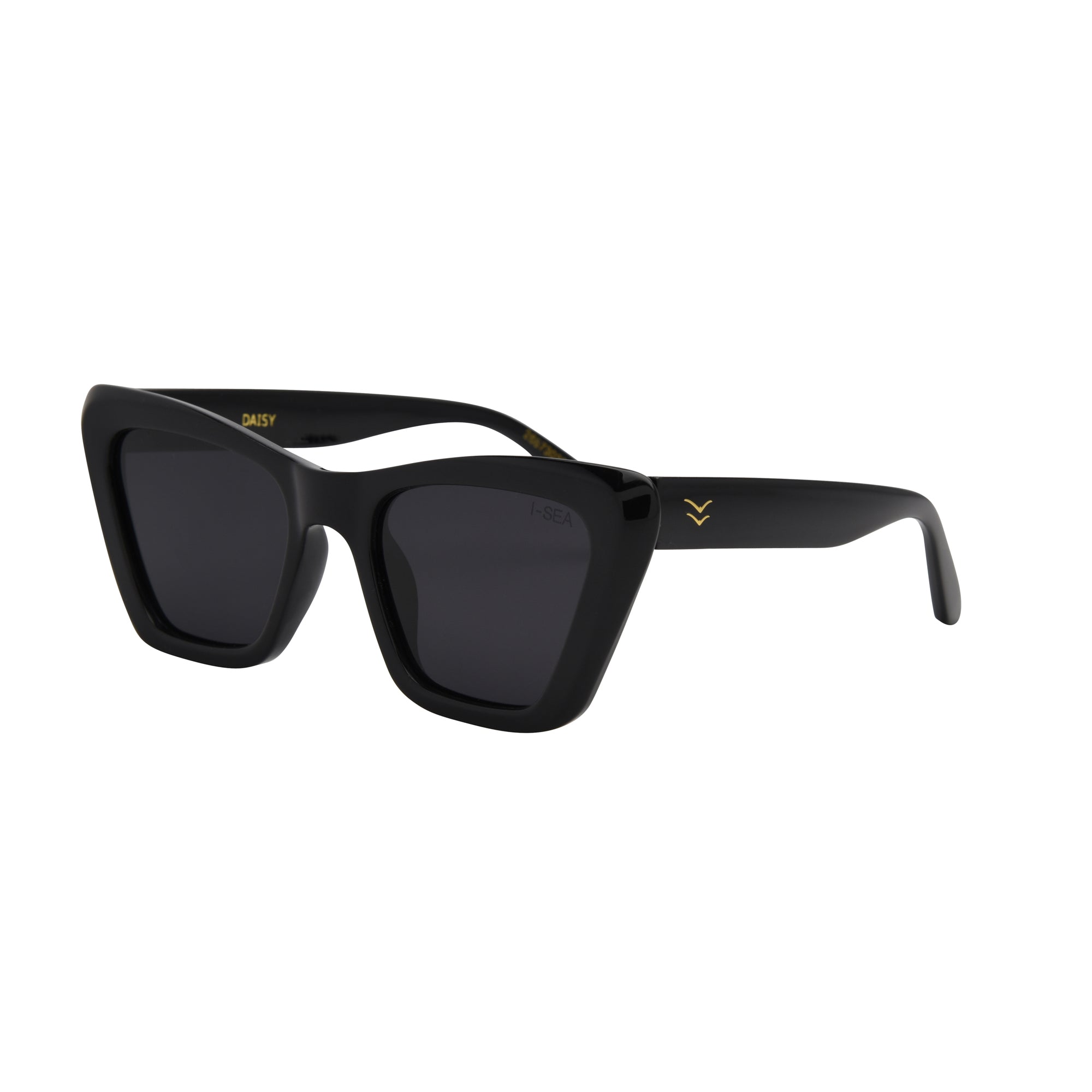 Black sunglasses with a brand logo on a white background.
BLACK / SMOKE POLARIZED LENS