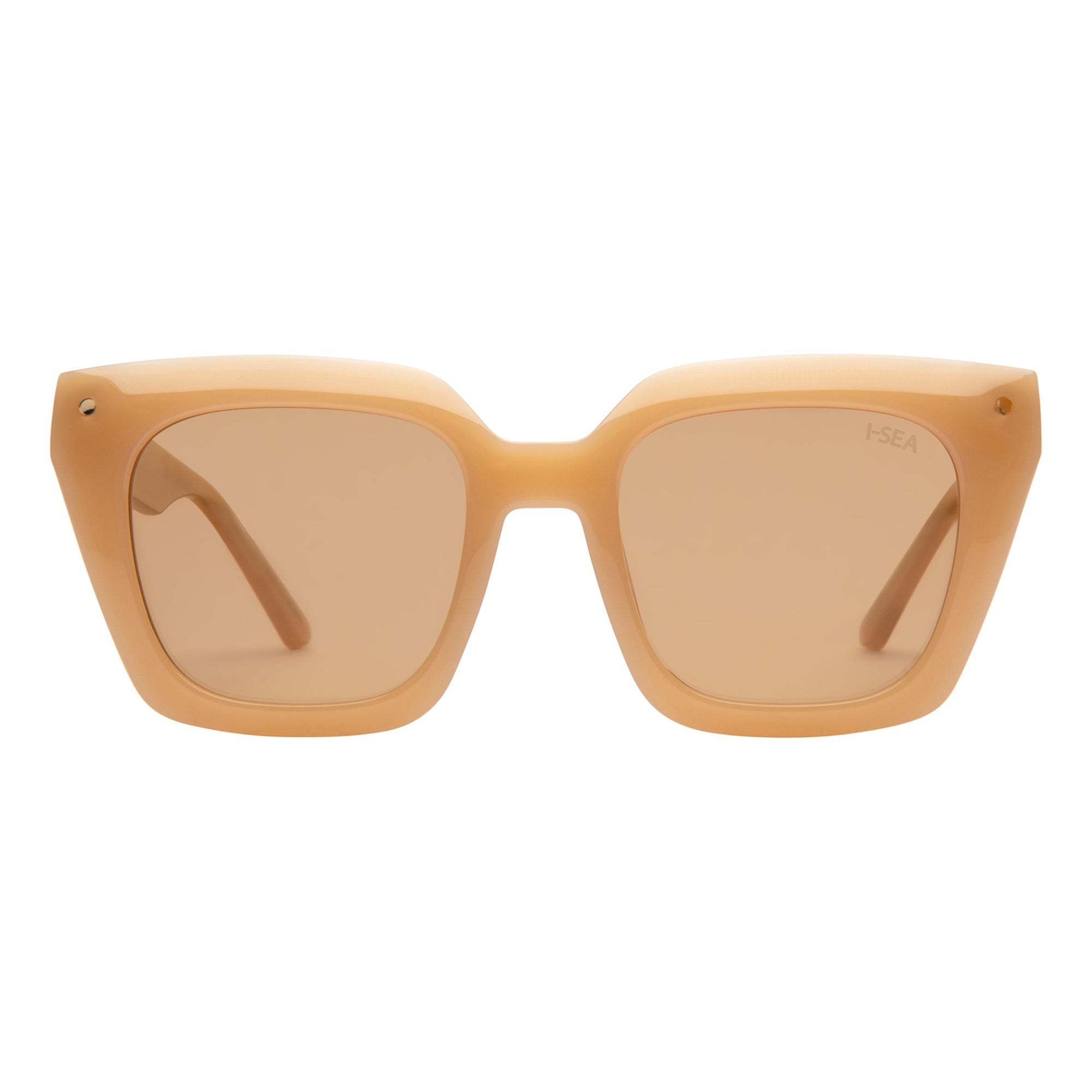 Beige sunglasses with brown lenses on a white background.
VANILLA / BROWN LENS