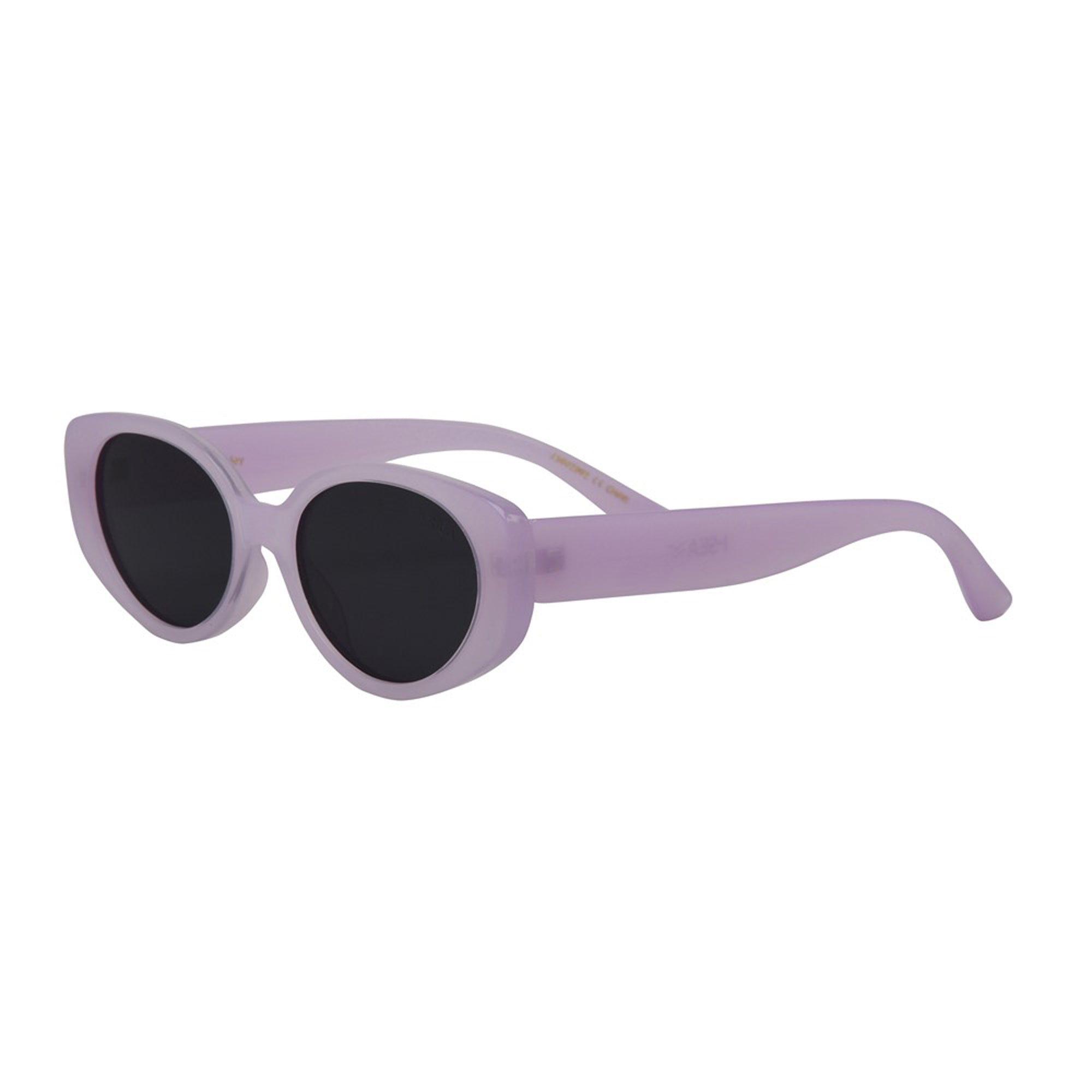 Purple sunglasses with black lenses on a white background.
ORCHID / SMOKE POLARIZED LENS
