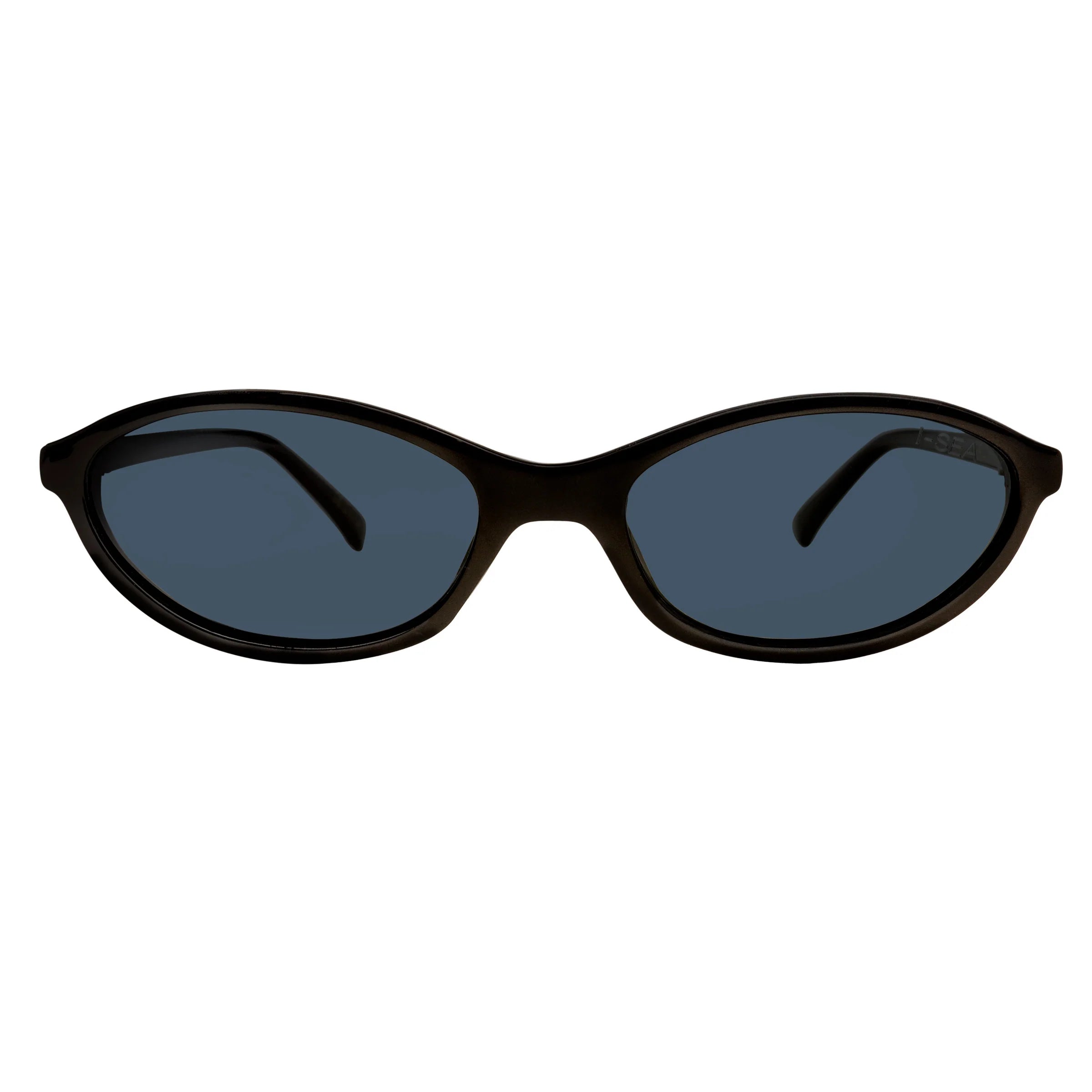 Black sunglasses with dark lenses on a white background.
BLACK / SMOKE POLARIZED LENS