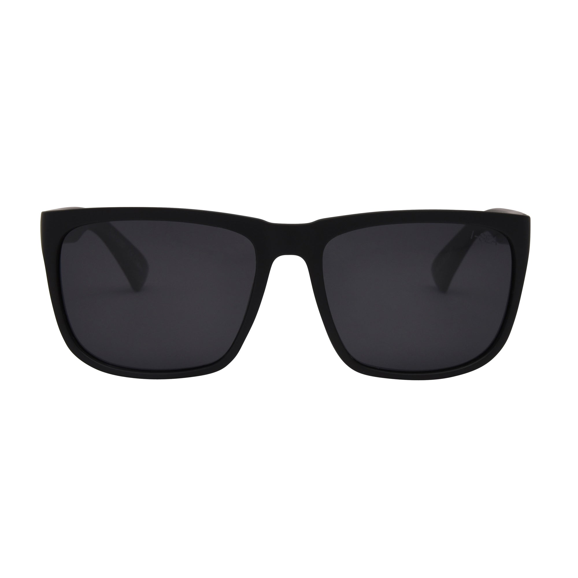 Black sunglasses on a white background.
BLACK / SMOKE POLARIZED LENS