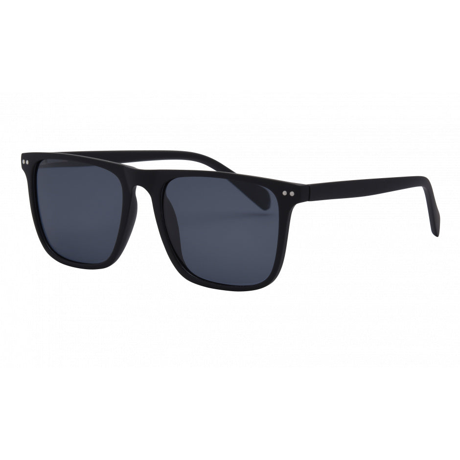 Black sunglasses with dark lenses on a white background.
GREY / SMOKE POLARIZED LENS