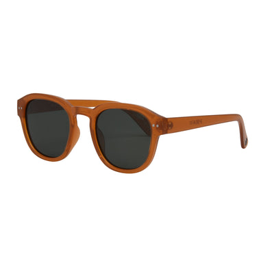 Brown sunglasses with dark lenses on a white background.
SUNSHINE / G15 POLARIZED LENS