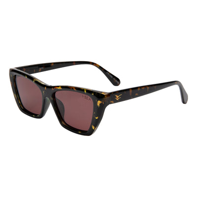 Tortoiseshell eyeglasses on a white background.
TORT / PLUM POLARIZED LENS
