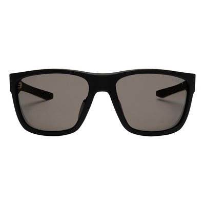 Black sunglasses with dark lenses on a white background.
BLACK RUBBER / SMOKE POLARIZED LENS