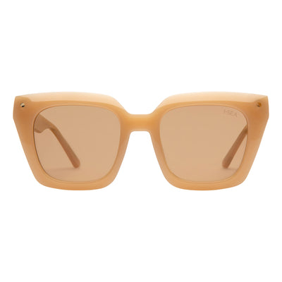 Beige sunglasses with brown lenses on a white background.
VANILLA / BROWN LENS