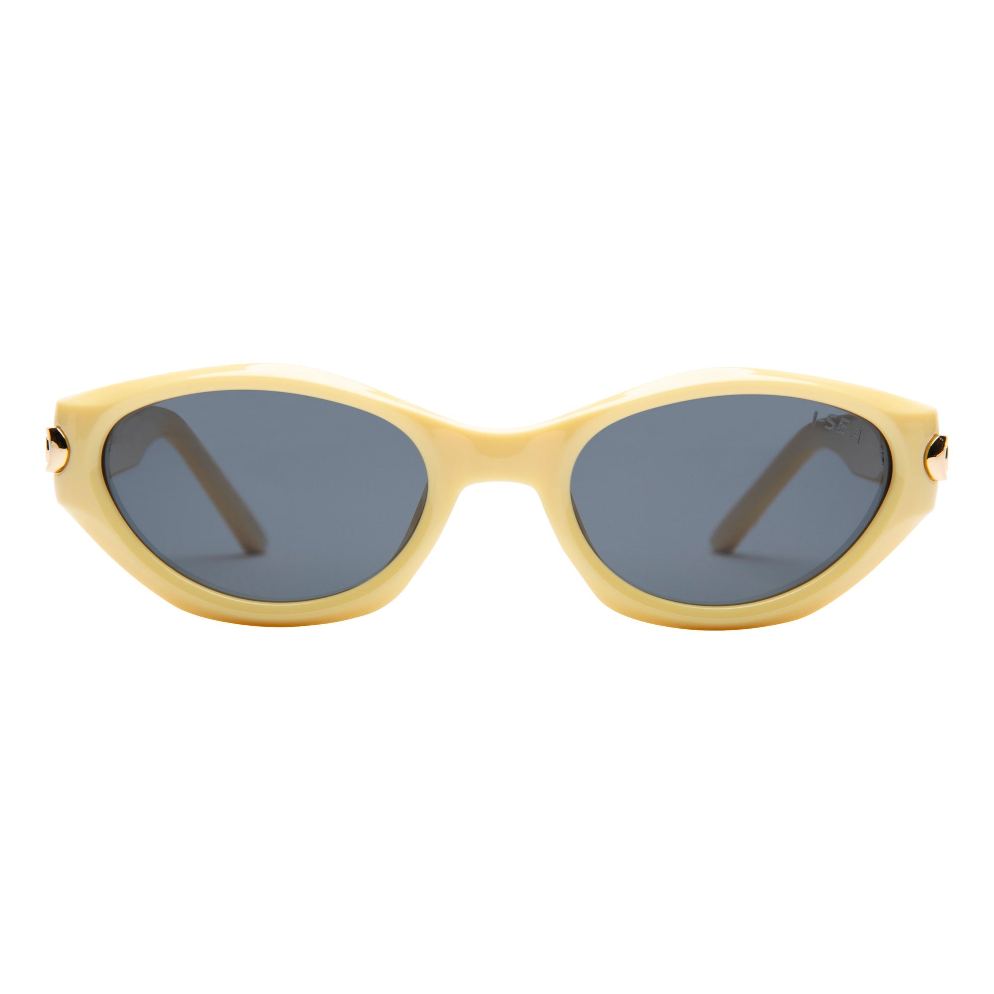 Yellow sunglasses with dark lenses on a white background.
LEMONADE / SMOKE POLARIZED LENS