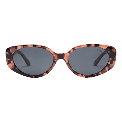 Sunglasses with tortoiseshell frame and dark lenses on a white background.
BLONDE TORT / SMOKE POLARIZED LENS