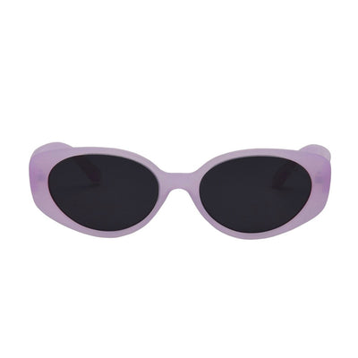 Purple sunglasses with black lenses on a white background.
ORCHID / SMOKE POLARIZED LENS