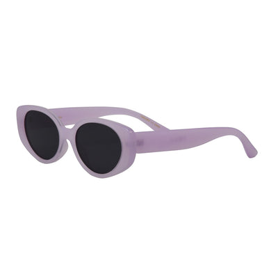 Purple sunglasses with black lenses on a white background.
ORCHID / SMOKE POLARIZED LENS