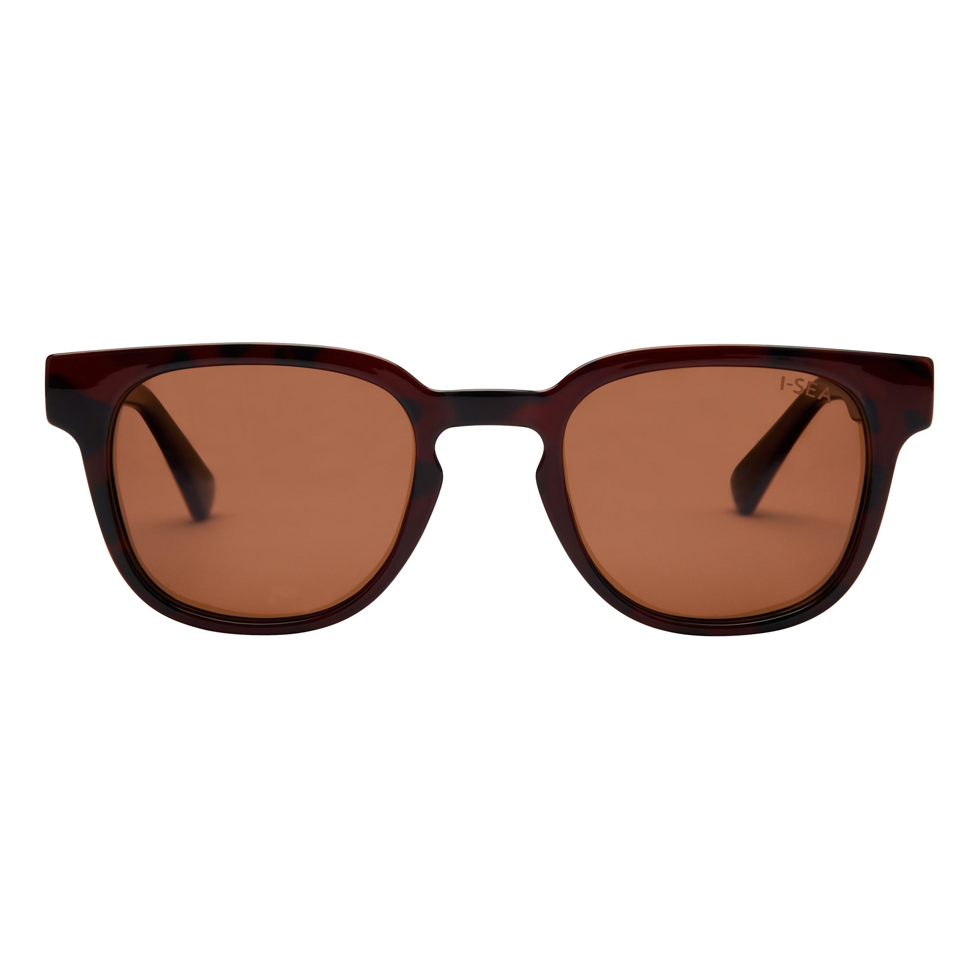 Brown sunglasses with a white background.
TORT / BROWN POLARIZED LENS