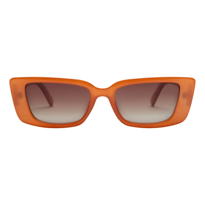 Orange sunglasses with brown gradient lenses on a white background.
APRICOT / BROWN POLARIZED LENS
