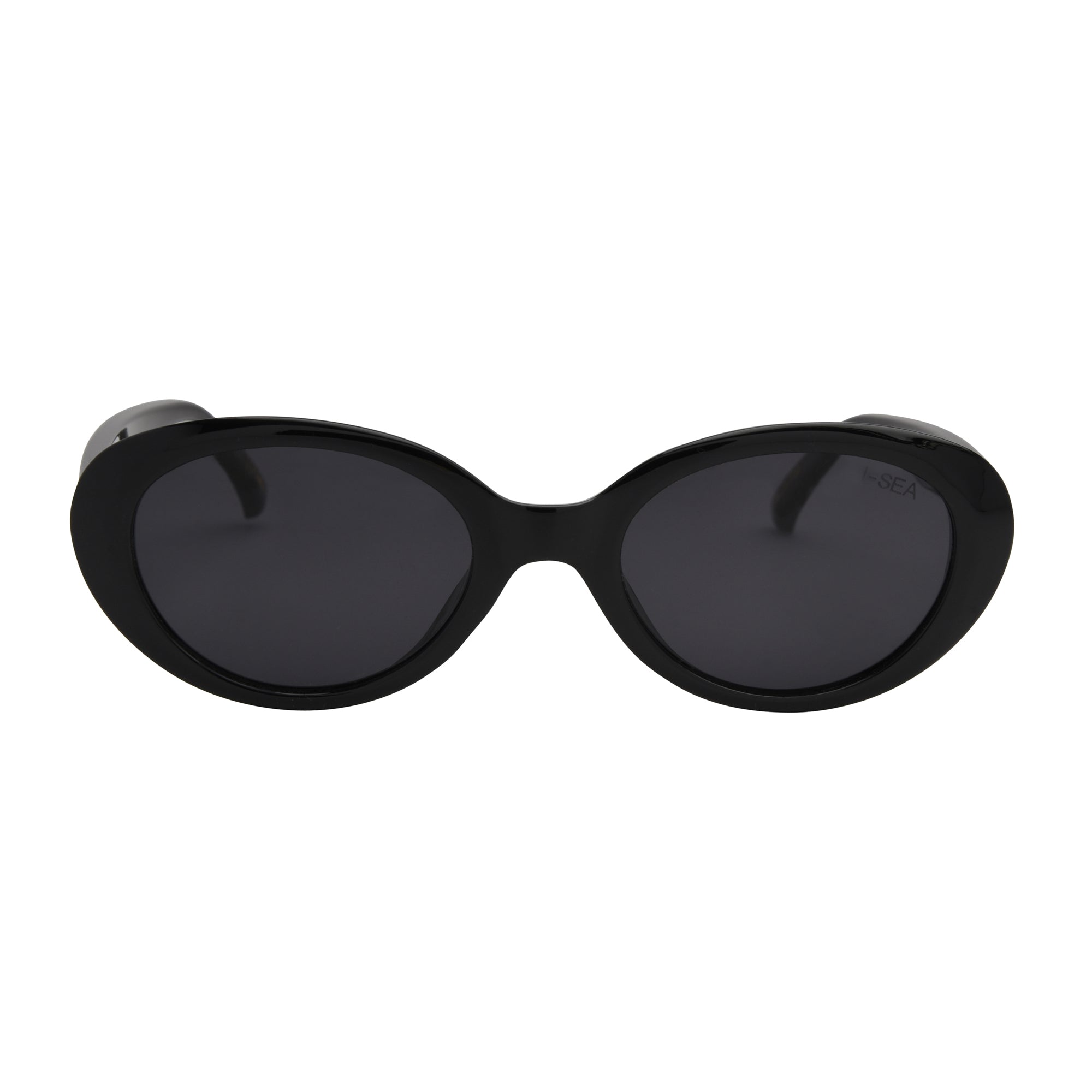 Black sunglasses on a white background.
BLACK / SMOKE POLARIZED LENS