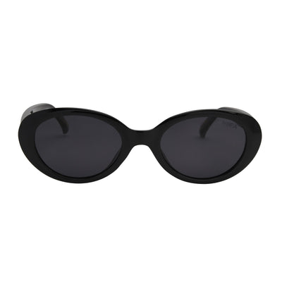 Black sunglasses on a white background.
BLACK / SMOKE POLARIZED LENS