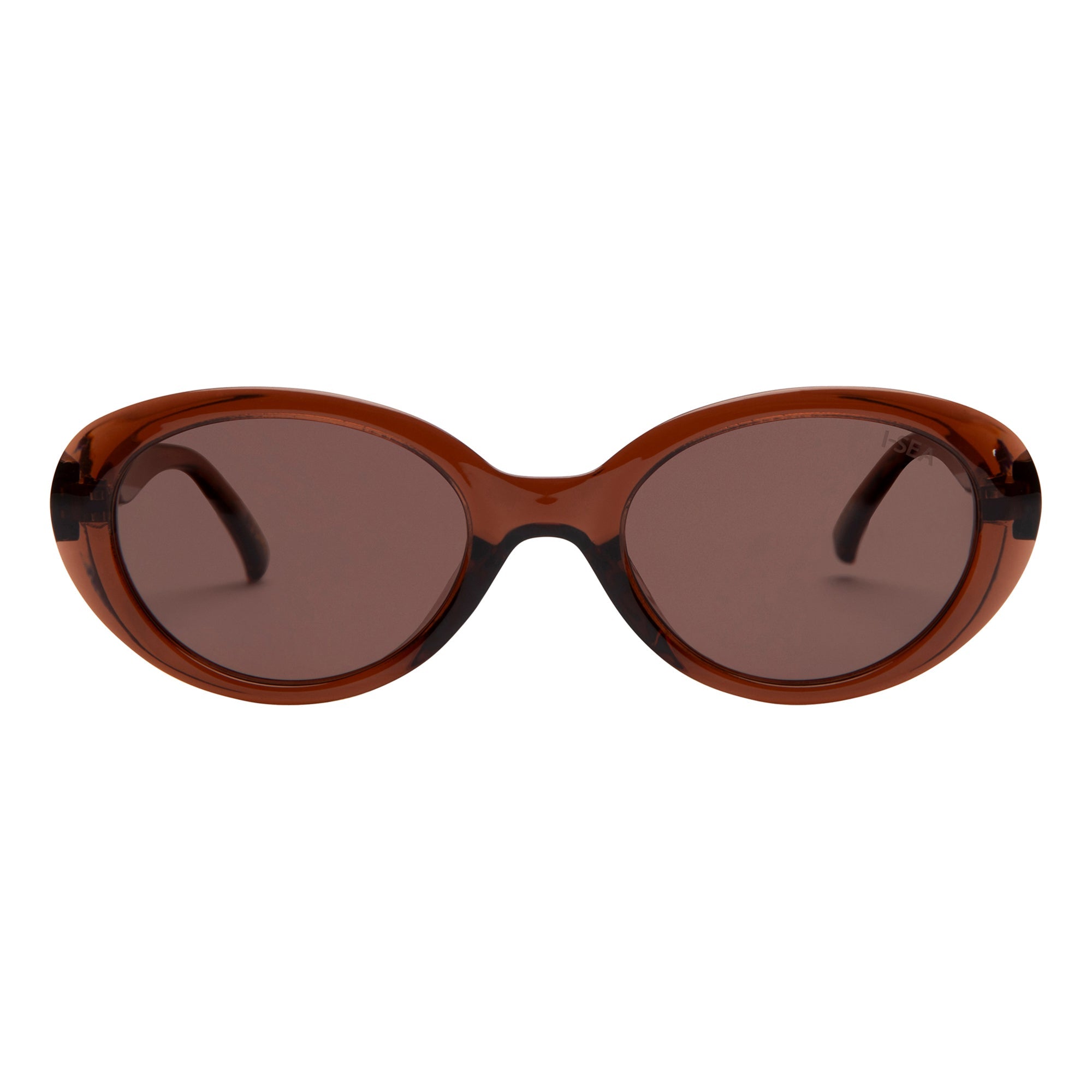 Brown sunglasses with a white background.
TAUPE / TAUPE POLARIZED LENS