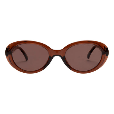 Brown sunglasses with a white background.
TAUPE / TAUPE POLARIZED LENS