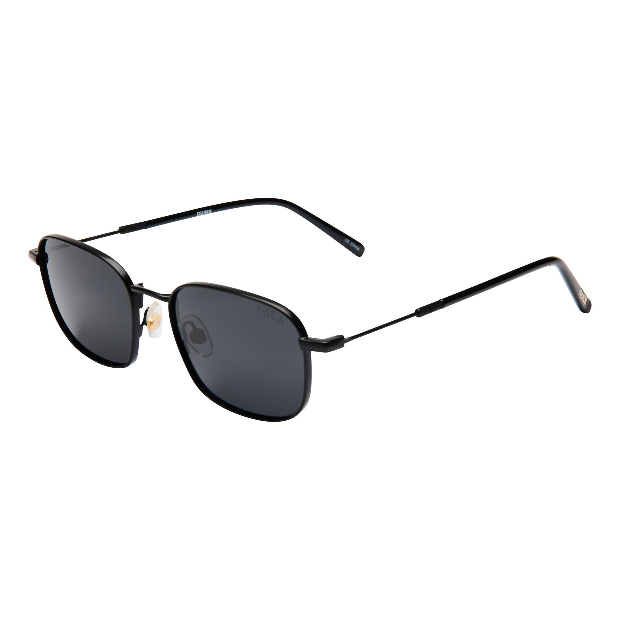 Black sunglasses with dark lenses on a white background.
BLACK / SMOKE POLARIZED LENS