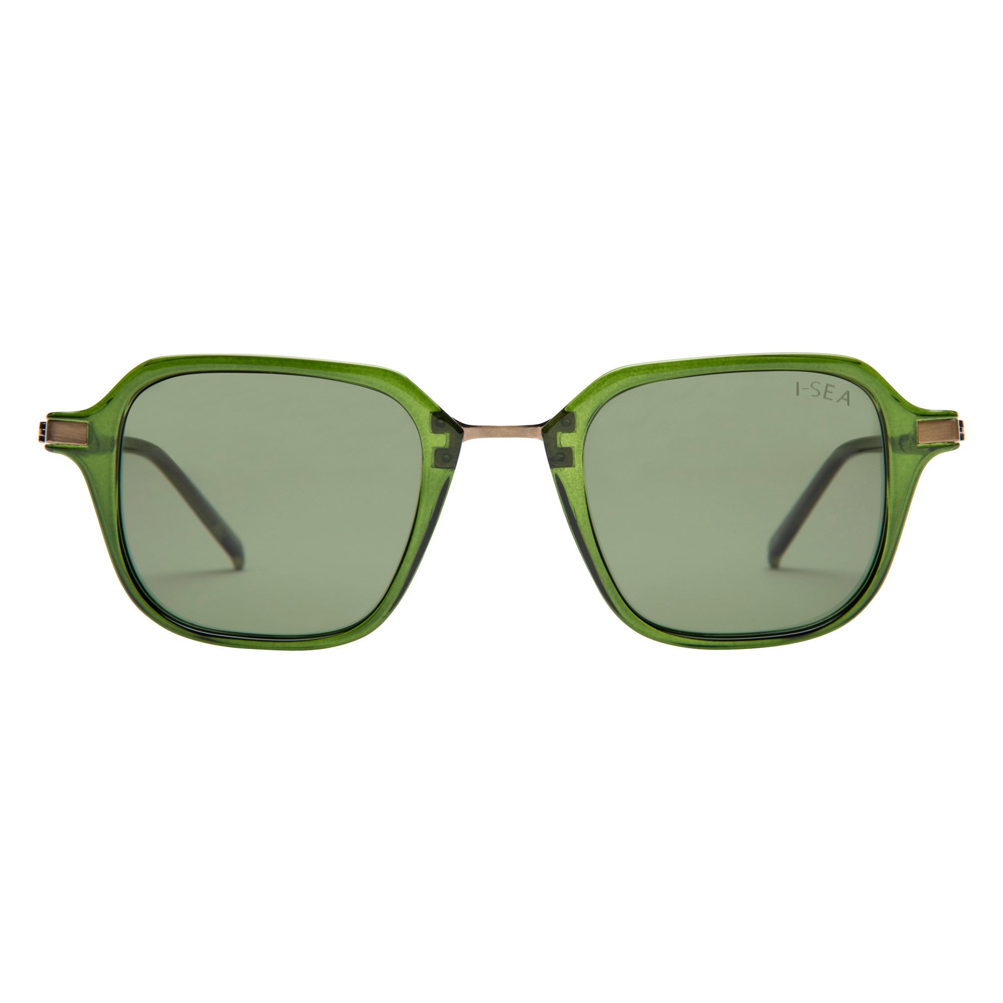 Green sunglasses with a white background. Color:
EMERALD / GREEN POLARIZED LENS