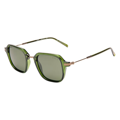Green sunglasses with gold frames on a white background. Color:
EMERALD / GREEN POLARIZED LENS