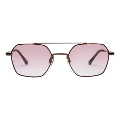Sunglasses with pink gradient lenses on a white background.
COPPER / ROSE LENS