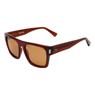 Brown sunglasses with a brand logo on a white background.
COLA / BROWN POLARIZED LENS