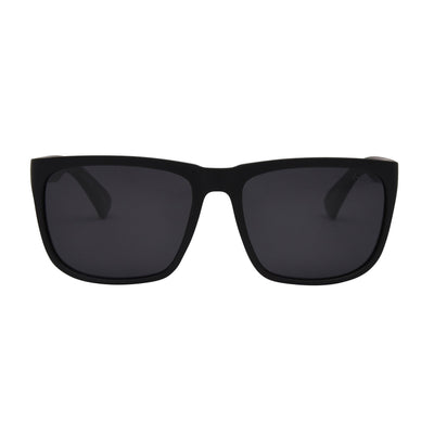 Black sunglasses on a white background.
BLACK / SMOKE POLARIZED LENS
