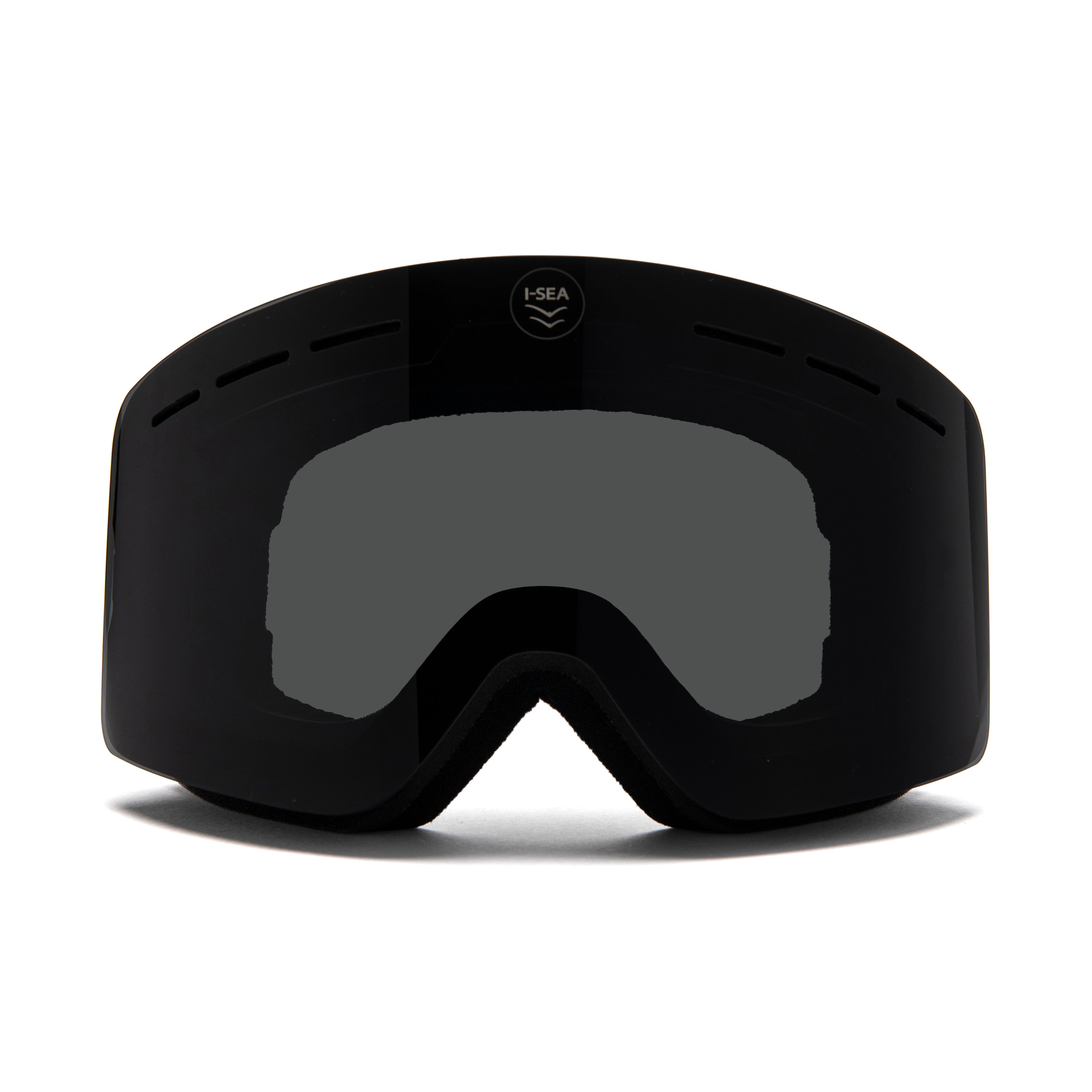 Black goggles with a dark lens on a white background.
BLACK / SMOKE