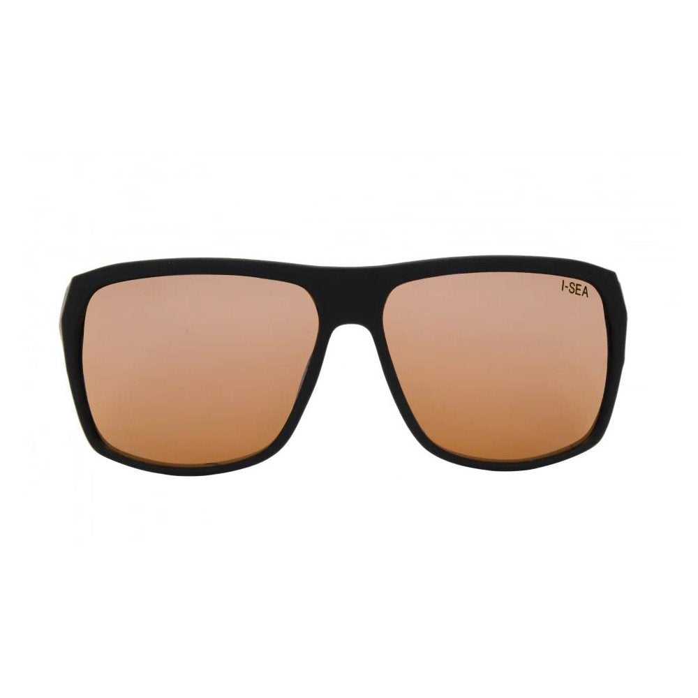 Black sunglasses with brown lenses on a white background.
BLACK / COPPER POLARIZED LENS