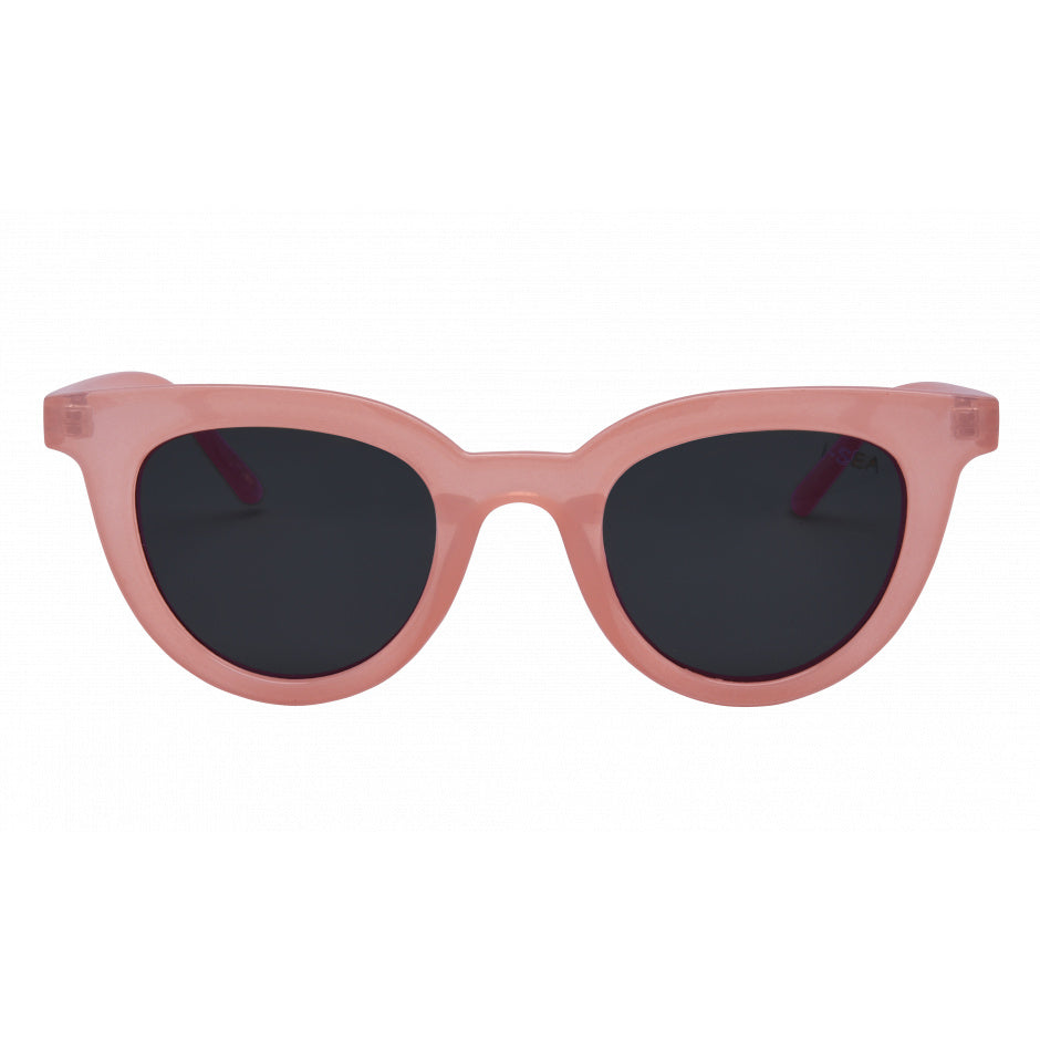 Pink sunglasses with dark lenses on a white background.
Blush / Smoke Polarized Lens