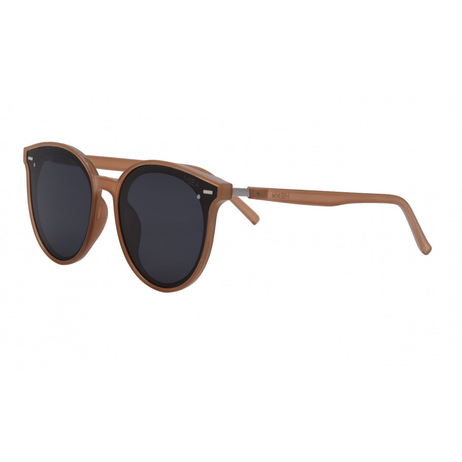 Sunglasses with brown frame and dark lenses on a white background.
Taupe / Smoke Polarized