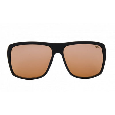 Sunglasses with black frame and brown lenses on a white background.
BLACK / COPPER POLARIZED LENS