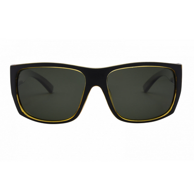 Black sunglasses with gold accents on a white background.
BLACK / GREEN POLARIZED LENS