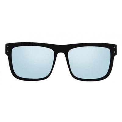 Black sunglasses with light blue lenses on a white background.
BLACK SOFT TOUCH RUBBER / BLUE MIRROR POLARIZED